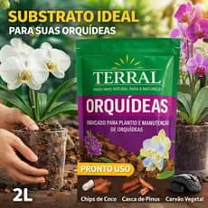 Substrato Para Orquídeas 2L Terral | Mix Natural Pronto Uso p/ Plantio e Manutenção
