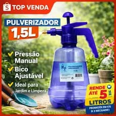 Pulverizador Spray 1,5L Borrifador Manual Com Pressão Ajustável Jardim Limpeza - 1 2 3 Unidades
