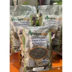 Kit 3 Casca de Pinus com Carvão Para Orquídeas Substrato Para Orquídeas Novosolo