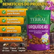 Substrato Orquídeas 2L Terral Pronto Para Uso Mix Natural Para Plantio e Replantio