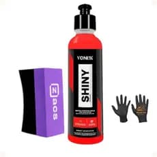 Shiny Vonixx 240ml + APLICADOR PRODUTOS PARA PNEU Revitalizador Pneu Pretinho Longa Duração