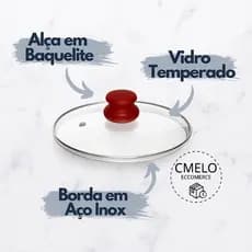 Tampa de vidro para panelas, frigideiras pegador vermelho pomel tamanho a escolha