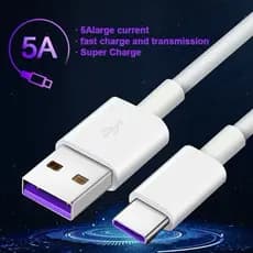 Cabo de Dados e Carregamento Rápido 5A USB para Type-C – SuperCharge