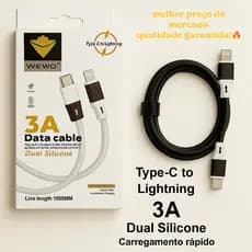 Cabo de Carregamento Rápido 120W Silicone Original – Vários Modelos