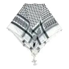 Keffiyeh Palestino Tradicional Lenço Árabe Preto e Branco Unissex