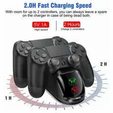 Base Dock Carregador Duplo Turbo Para Controle Playstation Ps4