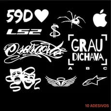 Kit Cartela Adesivos Moto Chave Grau Bike Capacete Viseira Tanque Osascorte Grau Dichava 59D
