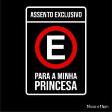 Adesivo Assento Exclusivo Para Minha Princesa Namorada Vidro Passageiro 16x11