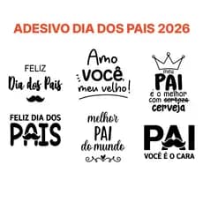 Kit 5 10 Adesivos Dia dos Pais Presente Cesta Balão Bexiga Ballon Foil Pai Caixa
