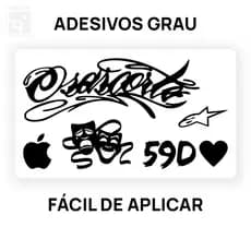 Kit Cartela 5 Adesivo Chave Moto Osascorte 59D Chora Agora Ri Depois Maça Alpinestars