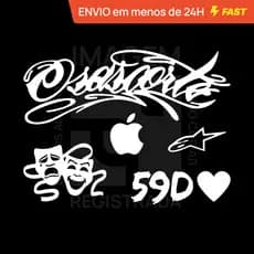 Kit Cartela Adesivo Osascorte 59D Alpine Chora Agr Ri Dps Maçã Moto Bicicleta Motorizada