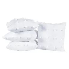 Kit 04 Capas De Almofada Poppy Pompom Com Zíper 45cm X 45cm - Capas 3D em Micropercal 300 Fios