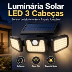 Refletor Luminaria LED Solar Externo Com Sensor de Movimento & Controle remoto Angulo Ajustavel