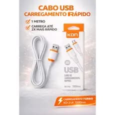 Cabo carregador kaidi, Carregamento Rápido micro USB/ IPhone/ Tipo C