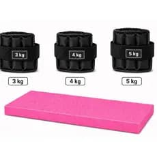 (PAR) 3kg 4KG 5KG preta+ COLCHONETE rosa | TREINO COMPLETO EM CASA OU ACADEMIA | AJUSTÁVEL E RESISTENTE