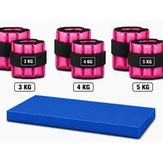 3KG 4KG 5KG ROSA + COLCHONETE azul | TREINO COMPLETO EM CASA OU ACADEMIA | AJUSTÁVEL E RESISTENTE
