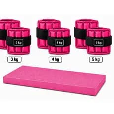 3kG 4KG 5KG ROSA + COLCHONETE PRETO | TREINO COMPLETO EM CASA OU ACADEMIA | AJUSTÁVEL E RESISTENTE