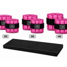 2kG 3KG 4KG ROSA + COLCHONETE PRETO | TREINO COMPLETO EM CASA OU ACADEMIA | AJUSTÁVEL E RESISTENTE