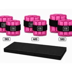 3kG 4KG 5KG ROSA + COLCHONETE PRETO | TREINO COMPLETO EM CASA OU ACADEMIA | AJUSTÁVEL E RESISTENTE