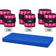 2KG 3KG 4KG ROSA + COLCHONETE azul | TREINO COMPLETO EM CASA OU ACADEMIA | AJUSTÁVEL E RESISTENTE