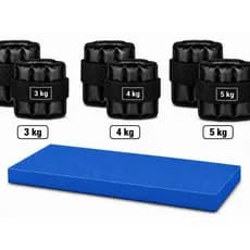 3kG 4KG 5KG PRETA + COLCHONETE AZUL | TREINO COMPLETO EM CASA OU ACADEMIA | AJUSTÁVEL E RESISTENTE