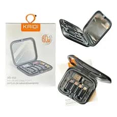 Cabo Carregamento Multifuncional Kaidi 9 em 1 V8 Tipo C iPhone 60W