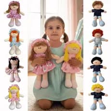 Boneca de Pano Artesanal com Vestido 30 cm Bonequinha Infantil Menino Menina