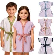 Roupão Infantil Toalha de Banho Macio Piscina Praia Menino Menina Estampado Unissex