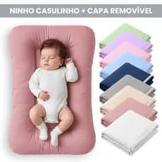 Ninho Redutor Casulinho de Berço Recém Nascido com Capa 100% Algodão Menino Menina Sensorial Macio