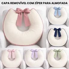 Capa para Almofada de Amamentação com Zíper Removível Piquet Com Laço 100% Algodão Macia Grande