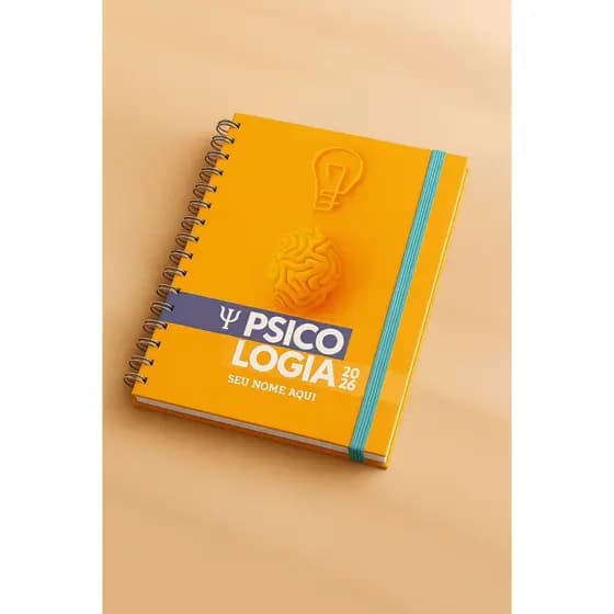 Agenda psicólogo psicóloga  personalizada 2026 com Nome e Elástico logo psicologia