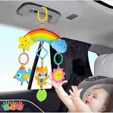 Recém Nascido Coruja ARCO IRIS/ Mobile Centopeia para Carrinho de bebê Brinquedo Sensorial Calmante Berço Com Chocalho