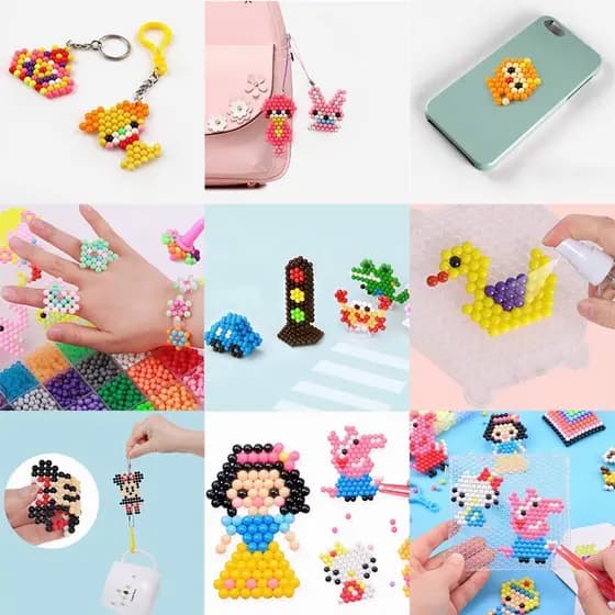 Kit 6300 Peças Conjunto Mini Hama Beads De 5 Mm  Alta qualidade om Pegboard, Pinça, Guia