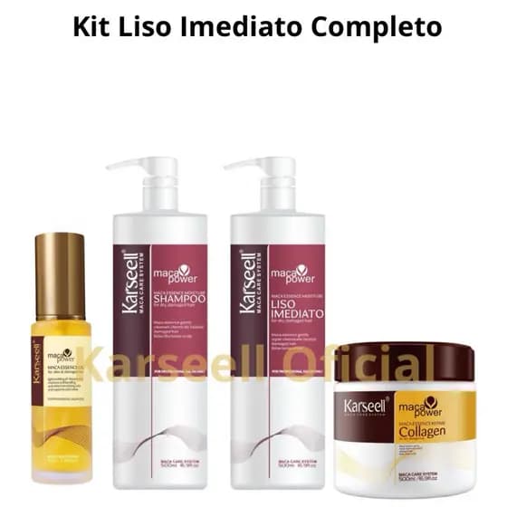 Kit Liso Imediato - Shampoo - Progressiva - Máscara  - óleo Karseell