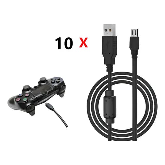 Kit 10 Cabo Carregar Controle Para Ps4 Revenda Atacado 100% Original