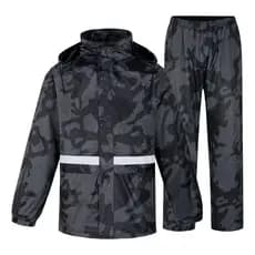Capa De Chuva Moto Pvc Impermeável Completa Camuflagem e refletivo