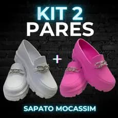 Kit pares De Sapato Mocassim Tratorada Feminino Linda