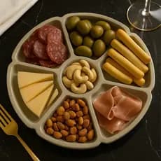 Petisqueira Gourmet em Concreto  Divisórias para Petiscos e Queijos– Design Elegante