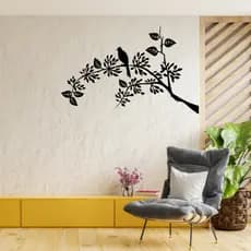 Adesivo de Recorte Vinil Galho Um Pássaro | Decoração Sala, Quarto | Autocolante