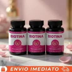 Kit 3 Frascos Biotina Vitamina Fortalecedora para Cabelo, Pele e Unhas