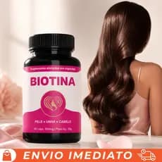 Biotina para Cabelo Premium Vitamina Fortalecedora Pele, Cabelo e Unhas - 60 Cápsulas
