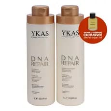Kit Ykas DNA Repair (2x1L) - Reconstrutor Cabelos Danificados Shampoo Condicionador Hidratação Força