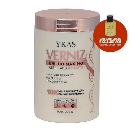 Ykas Máscara Verniz Nutrição, Reconstrução e Brilho 1 kg - Queratina e  Manteiga de Karité