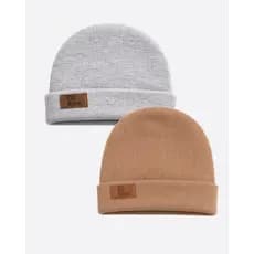 Touca Gorro Bebê Canelada Com Dobra, kit com 2