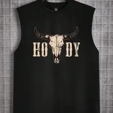Regata Camisa Machão Estampada Animais Touro Hody Camisa  Estilo Casual Praia Verão Calor Para Homens