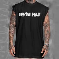 Camiseta regata machão  mascuilno  gym rat meme treinamento estilosa confortavel em algodao unissex