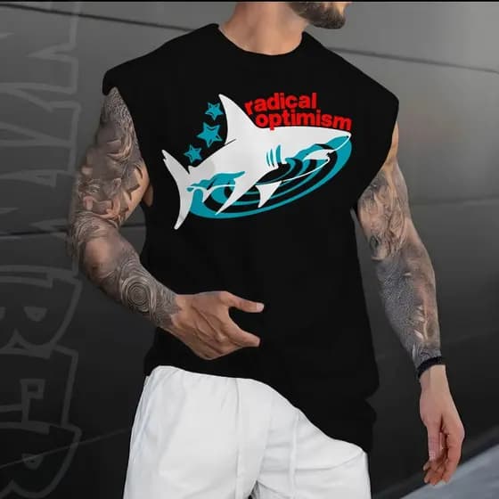 Camiseta regata machão  masculino Radical optimism dua lipa em algodao unissex Longline