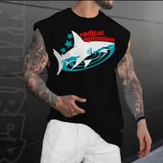 Camiseta regata machão  masculino Radical optimism dua lipa em algodao unissex Longline