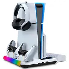 Base Carregador Cooler Para Ps5 Slim Fat Suporte Controles