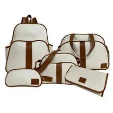 Kit 6 pçs Bolsa Bebe Mala Saída Maternidade com Mochila Menino Menina Impermeável Multifuncional